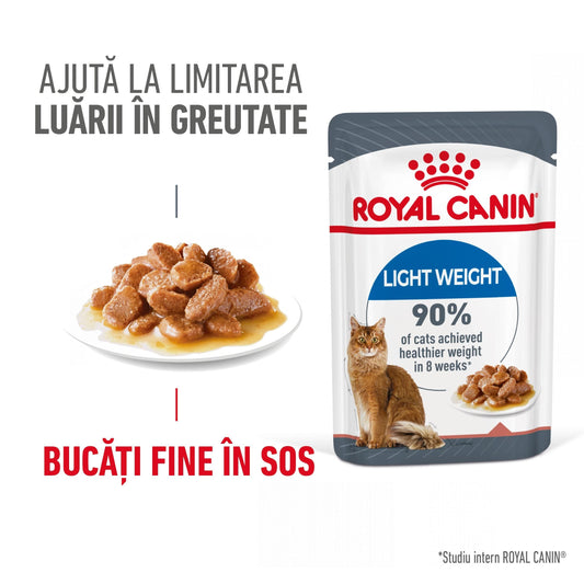 Royal Canin Light Weight Care Adult hrana umeda pisica, limitarea cresterii in greutate (in sos), 12 x 85 g