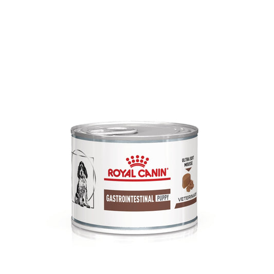 ROYAL CANIN Gastrointestinal Puppy, XS-XL, dieta veterinara, conserva hrana umeda caini junior, sistem digestiv, (pasta fina), 195 g
