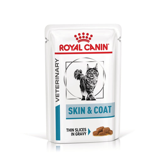 ROYAL CANIN Skin & Coat, formula veterinara, plic hrana umeda pisici, afectiuni dermatologice, 85 g