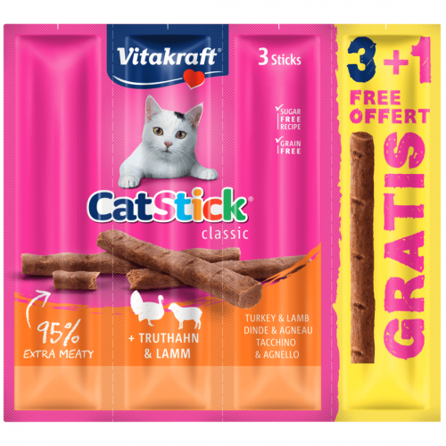 Recompense Pisici Vitakraft CatStick Curcan si Miel 3+1 PROMO, 72 g