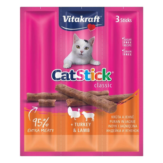 Recompense Pisici Vitakraft CatStick Mini Curcan si Miel, 3 x 18 g