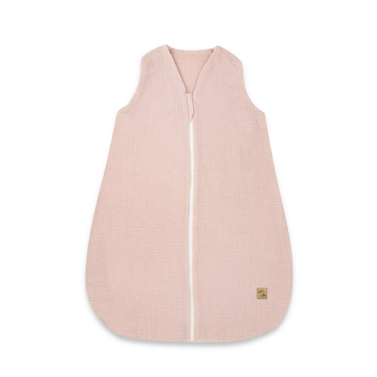 Sac de dormit, Qmini, Cu fermoar, Pentru bebelusi, De iarna, Din muselina dubla, 70 cm, Material certificat Oeko Tex Standard 100, Powder Pink