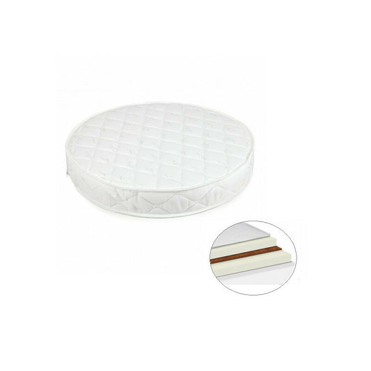 Saltea pentru patut copii, Waldin, Cocos, potrivita pentru Patut Evolutiv 7in1 Oval, Mini, 73 x 73 x 10 cm