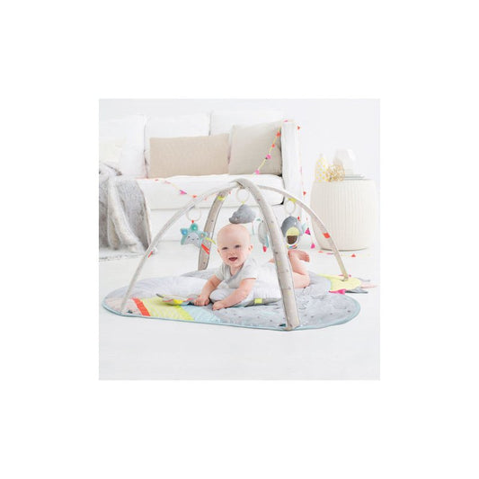 Salteluta interactiva, Skip Hop, Silver Lining Cloud, Cu jucarii cu sunete si lumini, Oglinda, Perna, 91 × 91 × 48 cm, Multicolor