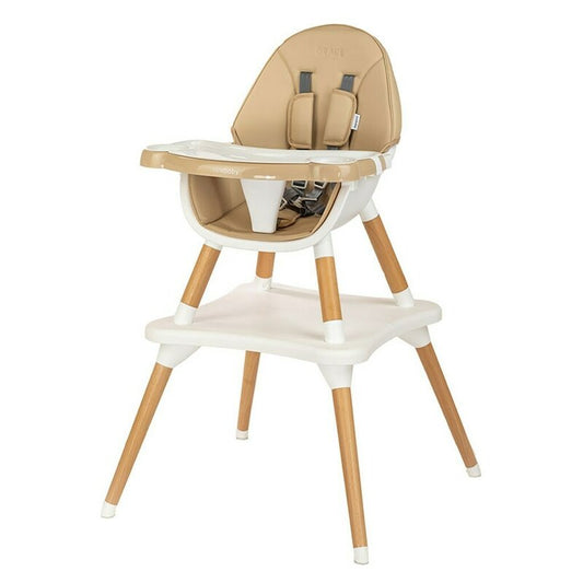 Scaun de masa, New Baby, Grace, Transformabil, Multifunctional, Pana la 15 kg, Din lemn, Conform cu EN 14988:2017-10, 6-36 luni, Beige