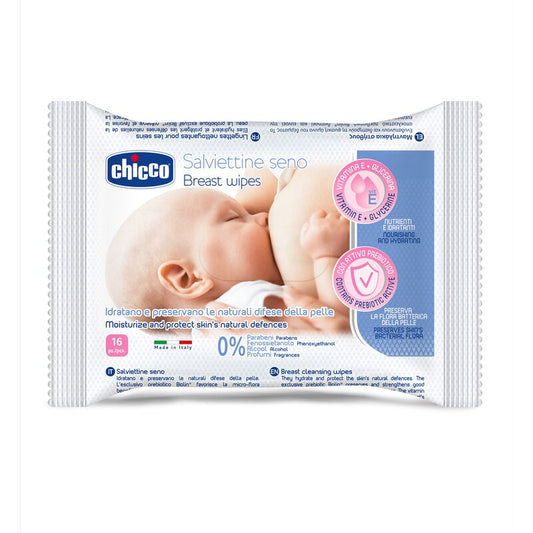 Servetele umede pentru igiena sanului, Chicco, 16 buc, 0 luni+
