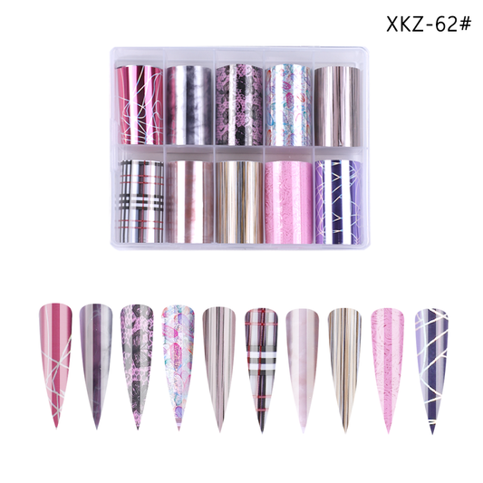 Set 10 Folii De Transfer 100X4Cm. Xkz-62 - Xkz-62
