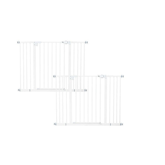 Set 2 x Poarta siguranta, Qmini, Thor, 74 - 109.4 cm, Inchidere automata, Sistem dublu de blocare, Otel, Garantie extinsa:3 ani, ASTM1004 si EN1930-2011, Alb