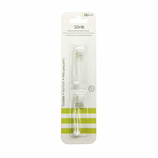 Set capete de schimb, BBluv, Pentru periuta electrica, Sonik, 0-18 luni, 2 bucati, Transparent