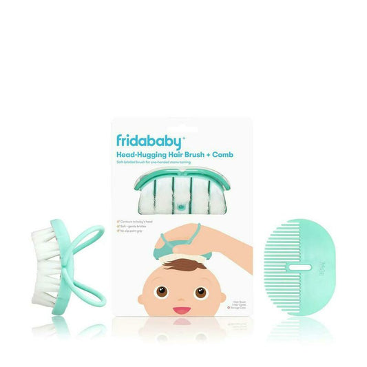 Set de igiena, Fridababy, Include perie si piaptan, Design flexibil, Include husa depozitare, 0 luni+, Green