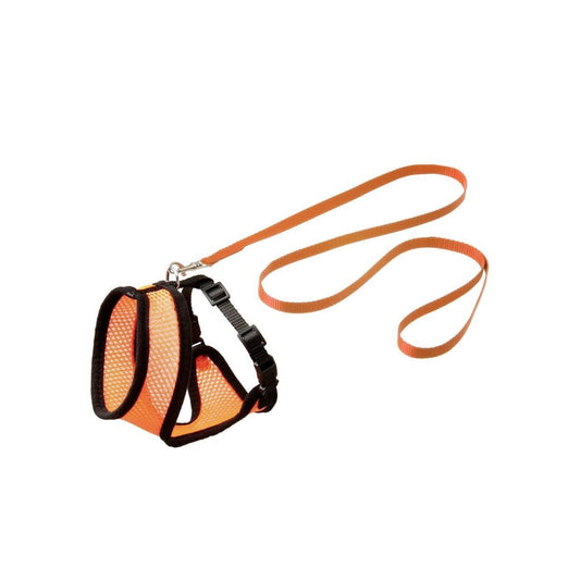 Set Ham+Lesa Pentru Pisica, Flamingo, Orange/Black 110cmx10mm