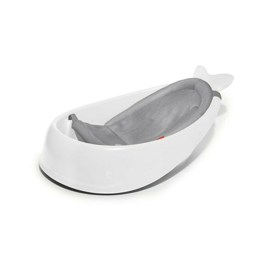 Cadita inteligenta, Skip Hop, Multifunctionala, Cu suport detasabil, Pentru 3 etape de crestere, 2 doua pozitii ergonomice, Antiderapanta, Fara PVC si ftalati, 0 luni+, 70 x 48 x 29 cm, Alb/Gri