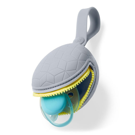 Suport suzeta, Skip Hop, Din silicon, Grab&Go, Fara BPA si ftalati. Pentru 2 suzete, Gri