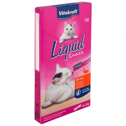 Snack Lichid Pisici Vitakraft Rata si Beta Glucan, 6 x 15 g