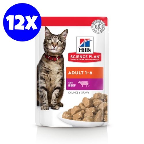 Hill's Science Plan Feline Adult Beef, 12x85 g
