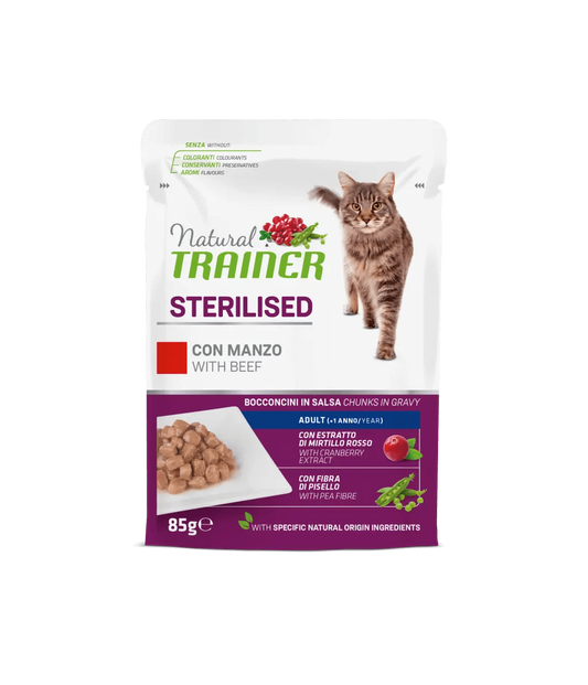Hrana Umeda Pisici Sterilizate, Natural Trainer, Vita in Sos, 85 g