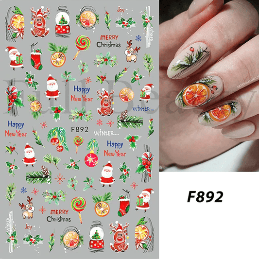Sticker Decor Unghii Model Iarna/Craciun F892 - F892