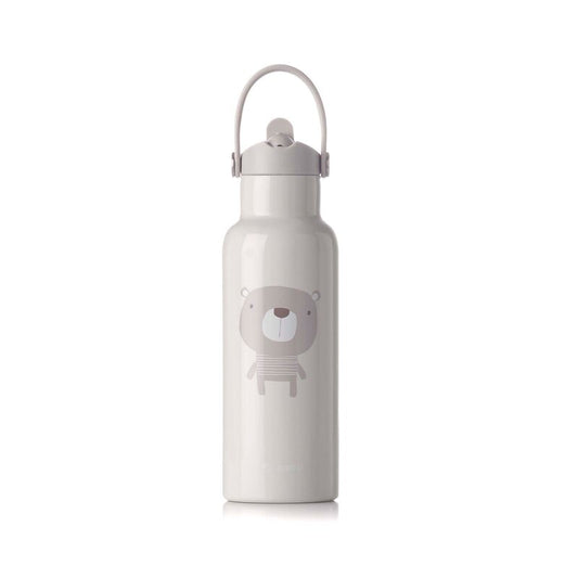 Sticla termos lichide, Jane, Din otel inoxidabil, Cu mentinere de temperatura de pana la 12 ore, 500 ml, Bpa Free, Conform cu EN 1186:2022EN 12546-1:2000UNE EN 14372:2005, Sand