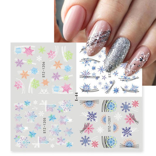 Tatuaj Decor Unghii Modele Iarna/Craciun 4 In 1- I-44 - I-44