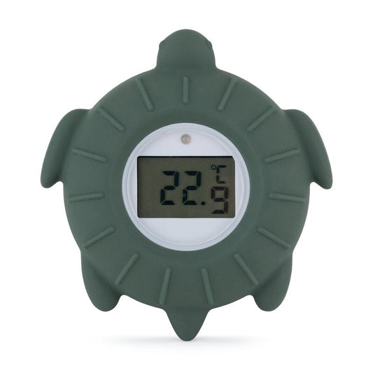Temometru digital, Petite&Mars, Broscuta Terry, Multifunctional, Ecran usor de citit, Valoare precisa, Silicon Sigur, Avertizare temperatura, 0 luni+, Verde