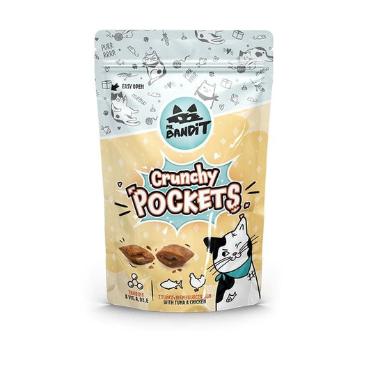 Mr. Bandit CAT Crunchy Pockets, ton si pui, 40 g
