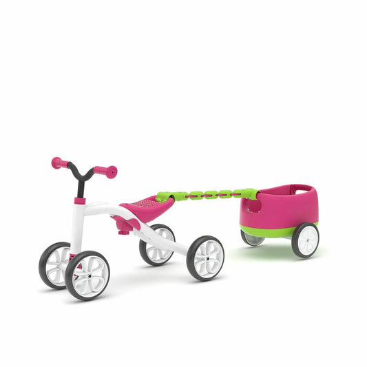 Tricicleta copii, Chillafish, RideOn Quadie, Usoara cu remorca, Cu sa reglabila, Cu mic compartiment in sa, 3.8 Kg, Pentru 1 - 3 ani, Pink