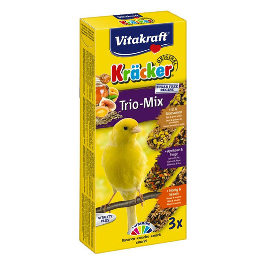 Baton Canari Vitakraft Trio Mix Ou/ Caise/ Miere, 3 buc